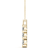 14K Yellow Gold 1 CT Diamond Three Stone Pendant