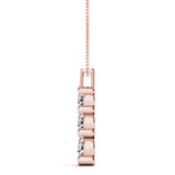 1 ct Rose Gold Round Diamond Three-Stone Pendant