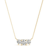 14K Yellow Gold Diamond Three-Stone Pendant Necklace