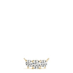 14K Yellow Gold Diamond Three-Stone Pendant Necklace
