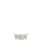 14K Yellow Gold Diamond Three-Stone Pendant Necklace