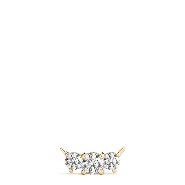 14K Yellow Gold Diamond Three-Stone Pendant Necklace