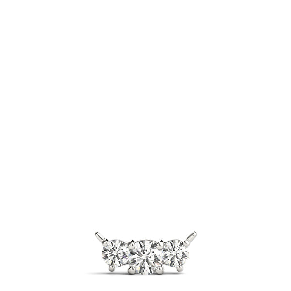 Round Diamond 3-Stone Pendant Necklace