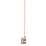 14K Rose Gold Diamond Three Stone Pendant Necklace