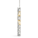 14K Yellow Gold Diamond Cross Pendant