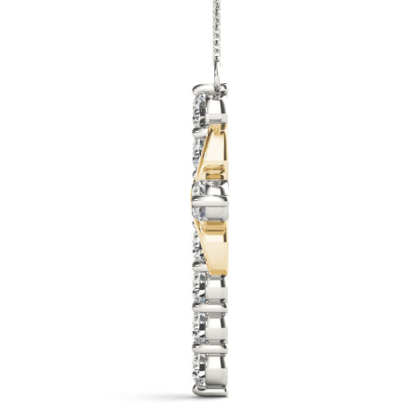 14K Yellow Gold Diamond Cross Pendant