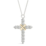14K Yellow Gold 1 CT Diamond Cross Pendant