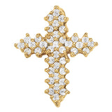 Multi-Diamond Religious Cross Pendant