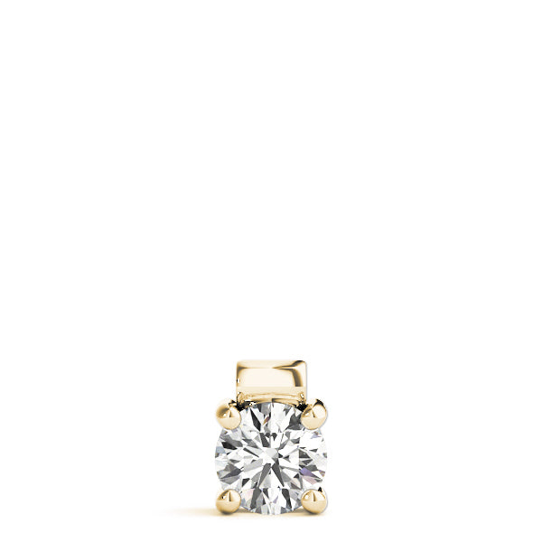 18K Yellow Gold 1ct Round Diamond Pendant