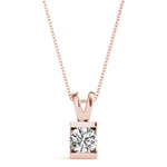 14K Rose Gold 1ct Diamond Solitaire Pendant