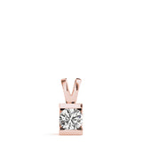 14K Rose Gold 1ct Diamond Solitaire Pendant
