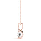 14K Rose Gold 1ct Diamond Solitaire Pendant