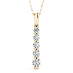 14K Yellow Gold Diamond Cluster Fashion Pendant