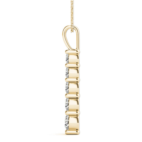 14K Yellow Gold Diamond Cluster Fashion Pendant