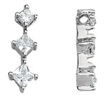 14K White Diamond Three Stone Pendant