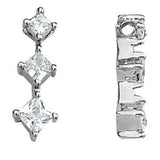 14K White Diamond Three Stone Pendant