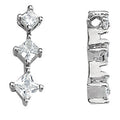 14K White Diamond Three Stone Pendant