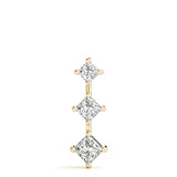14K Yellow Gold Square Diamond Three-Stone Pendant