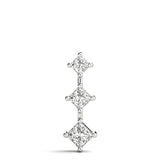 14K White Diamond Three Stone Pendant
