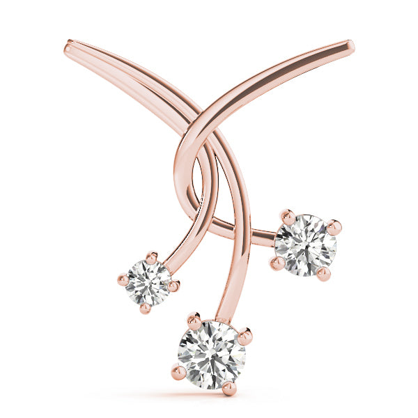 18K Rose Gold 1 ct Diamond Three-Stone Pendant