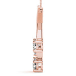 14K Rose Gold 1 CT Diamond Three-Stone Pendant