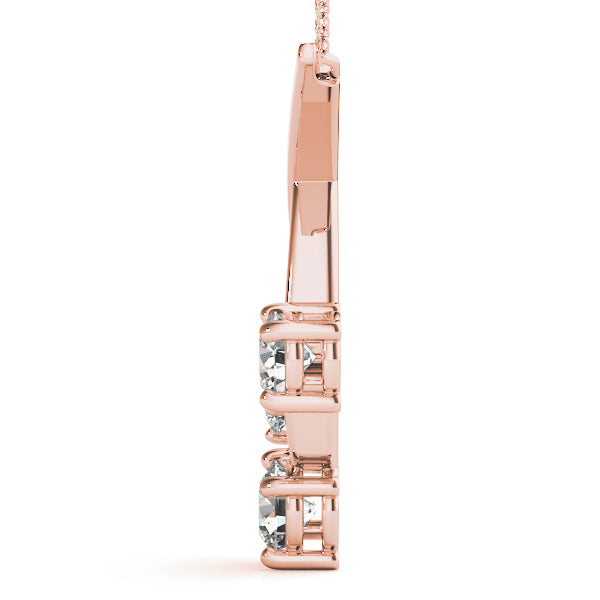 18K Rose Gold 1 ct Diamond Three-Stone Pendant