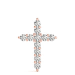 14K Rose Gold Diamond Cross Pendant