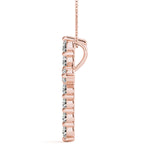 14K Rose Gold Diamond Cross Pendant