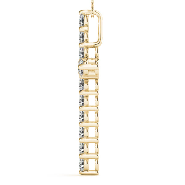 14K Yellow Gold Diamond Cluster Fashion Pendant