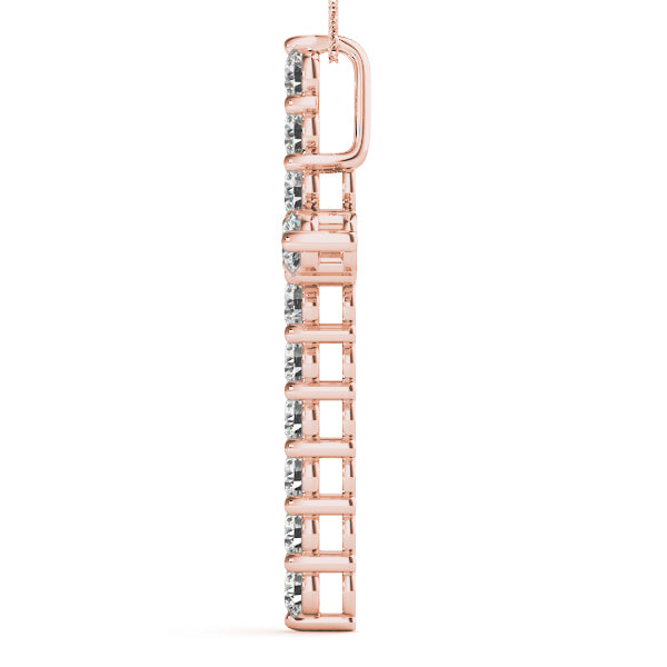 14K Rose Gold Multi-Diamond Fashion Pendant