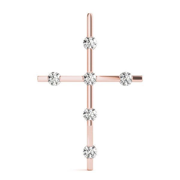 14K Rose Gold Round Diamond Fashion Pendant