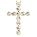 14K Yellow Gold Diamond Cross Pendant