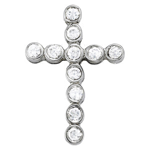 Multi-Diamond Religious Cross Pendant