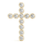14K Yellow Gold Diamond Cross Pendant