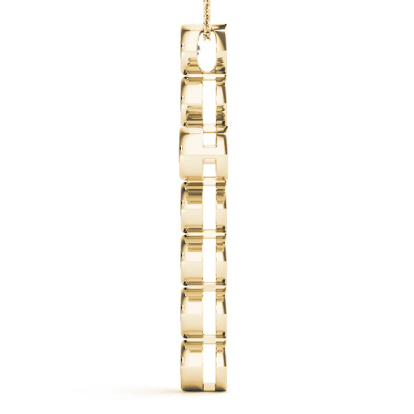 14K Yellow Gold Diamond Cross Pendant