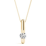 14K Yellow Gold 1/2 CT Diamond Solitaire Pendant