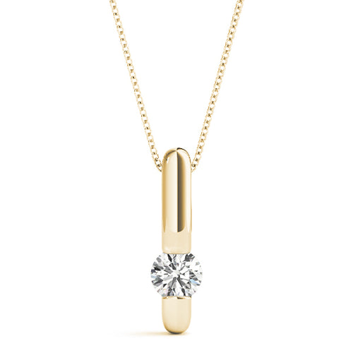 14K Yellow Gold 1/2 CT Diamond Solitaire Pendant