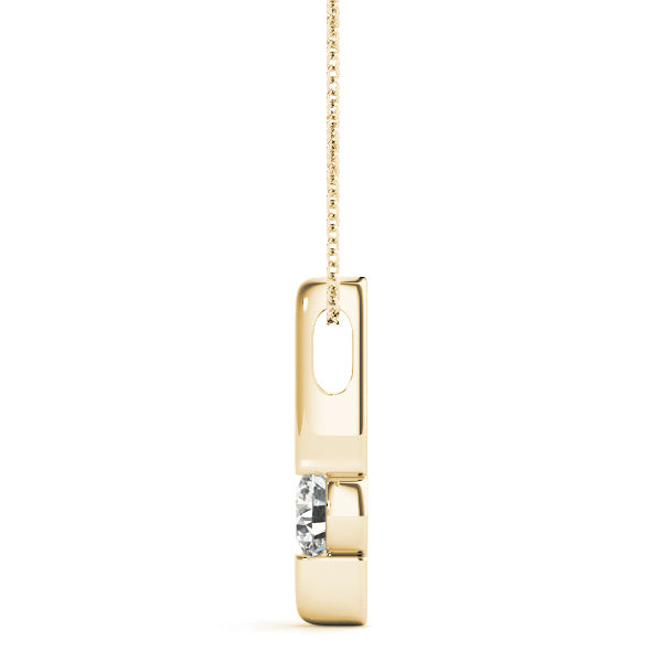 14K Yellow Gold 1/2 CT Diamond Solitaire Pendant