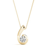 14K Yellow Gold 0.5 CT Diamond Solitaire Pendant