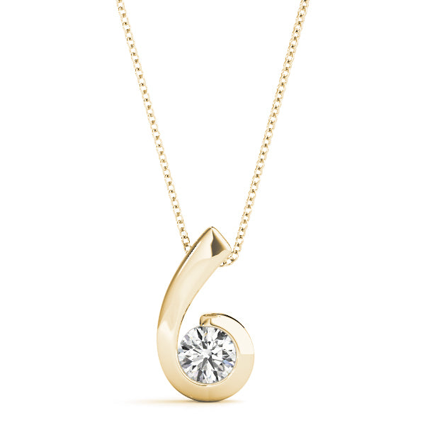 14K Yellow Gold 0.5 CT Diamond Solitaire Pendant