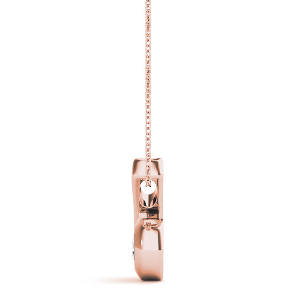 Rose Gold 0.5 CT Diamond Solitaire Pendant Necklace