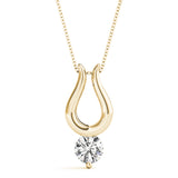 14K Yellow Gold 0.5 CT Diamond Solitaire Pendant