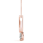 14K Rose Gold Round Diamond Solitaire Pendant