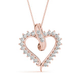 14K Rose Gold Round Diamond Fashion Pendant