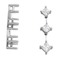 Diamond Three Stone 14K White Gold Pendant
