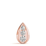 14K Rose Gold 1 ct Diamond Three-Stone Pendant Necklace