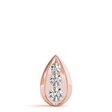 14K Rose Gold 1 ct Diamond Three-Stone Pendant Necklace