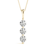 14K Yellow Gold 3-Stone Diamond Pendant