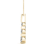 14K Yellow Gold Round Diamond Three-Stone Pendant