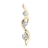 14K Yellow Gold 1/2 ct Diamond Three-Stone Pendant